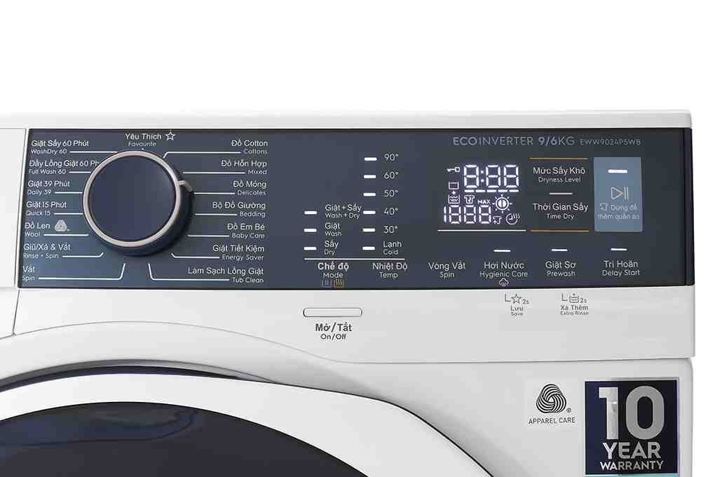 Máy giặt sấy Electrolux Inverter 10 kg Sấy 7 kg EWW1024P5WB